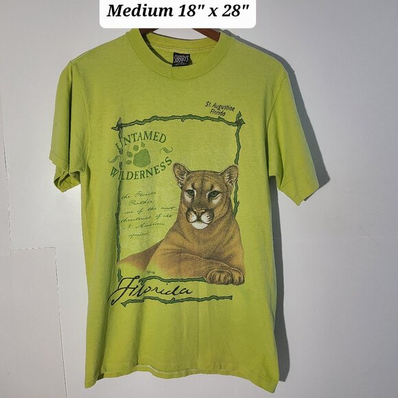 Sherrys Best Other - Vintage 90s Untamed Wilderness Cougar Green Medium T-Shirt